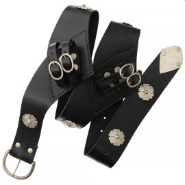 Double Sword Belt with Silver Rosettes